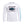 Load image into Gallery viewer, Front view of the white Humu Juniors Classic Long Sleeve Unisex Rash Guard with black and turquoise fish logo, blue sleeve lettering, and fitted long sleeves
