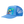 Load image into Gallery viewer, Three-quarter view of the blue Humu Lanai Trucker Hat showing tropical fish artwork and blue mesh back
