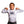 Load image into Gallery viewer, Boy flexing his arms while wearing the white Humu Juniors Classic Long Sleeve Rash Guard with black and blue Humu Surf fish graphic
